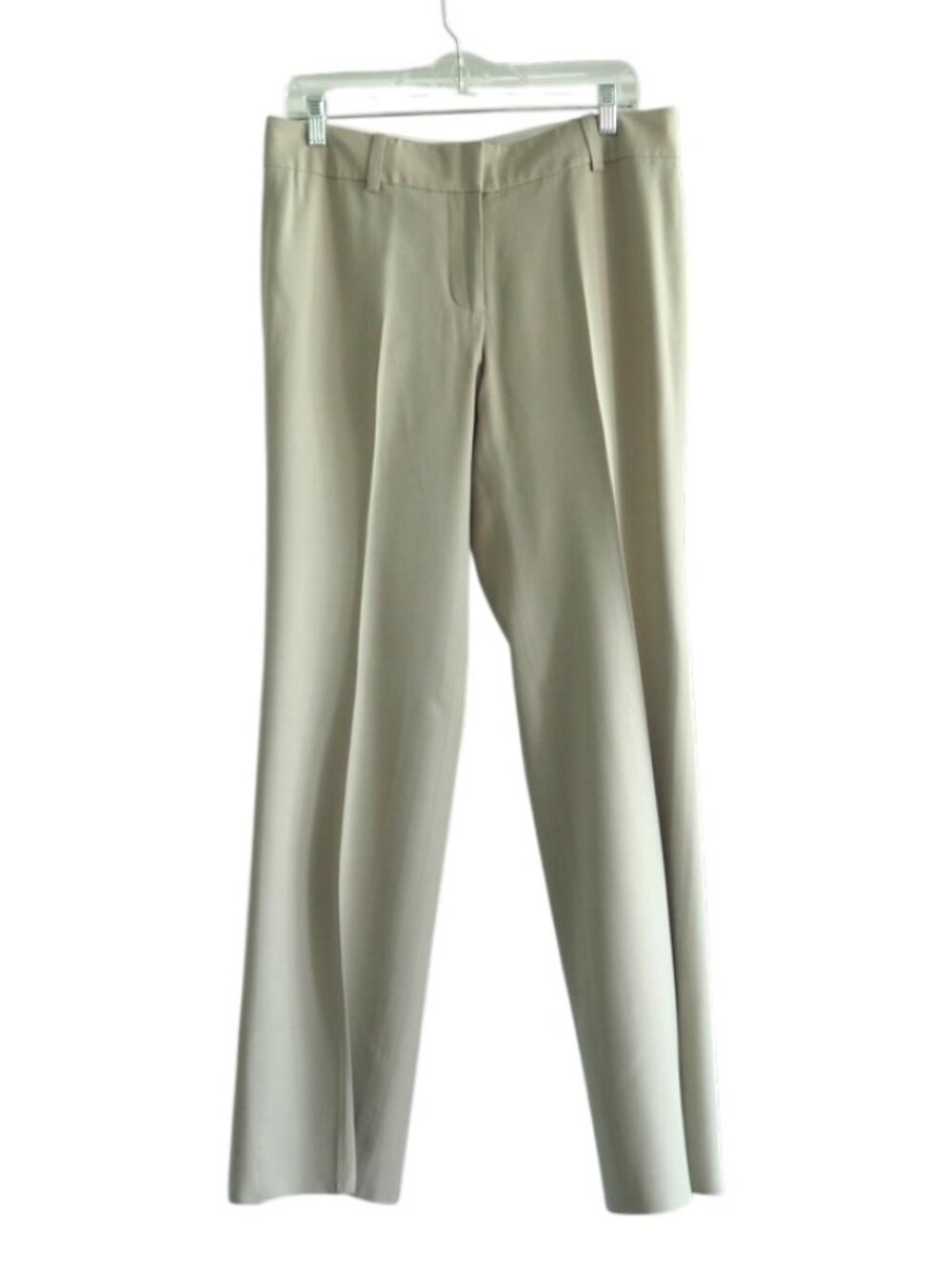 Ann Taylor Size 8 Light Beige Wool Blend Straight Leg Dress Pants Trousers